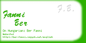 fanni ber business card